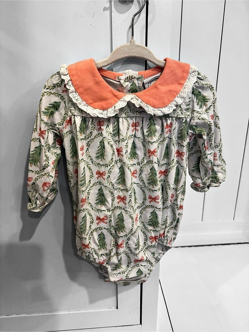 Girls Little Clothing Floral Collar Baby Romper 9M
